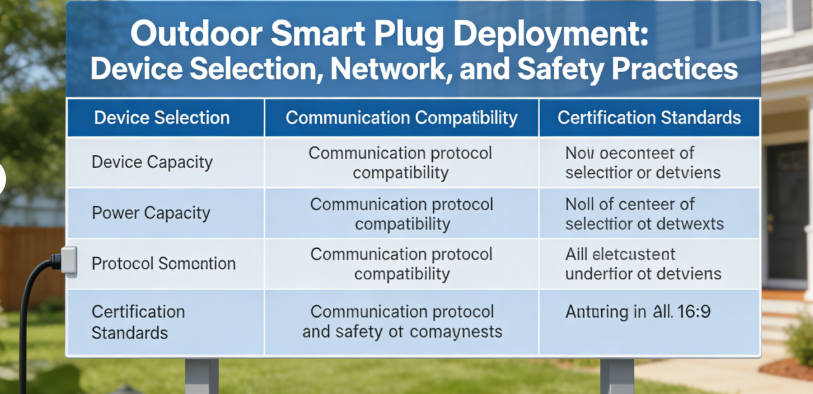 Outdoor Smart Plug Deployment: Device Selection, Network, and Safety Best Practices